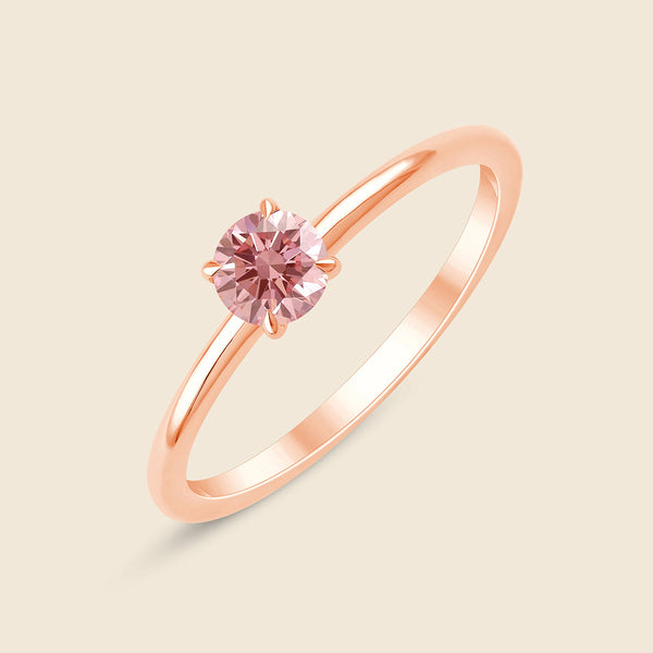 Eleganter Ring in Rose mit pinkem Lab-Diamanten