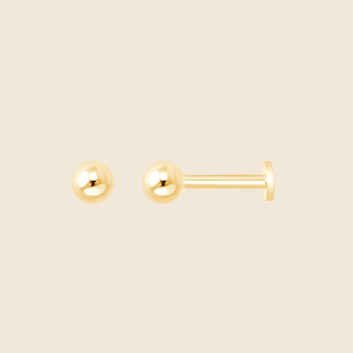 schlichtes goldenes Kugel Piercing