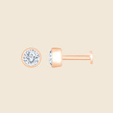 Piercing in Rosegold mit rundem Lab Diamant