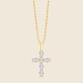 Kreuzkette in 14k Gelbgold mit sechs Ovalen Lab Diamanten in 0,3 ct