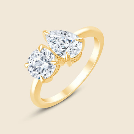 Toi et Moi Round Pear Ring image