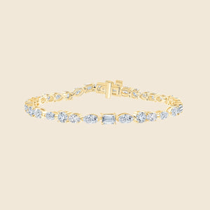 Tennis Armband in Gelbgold mit Labor Diamanten in besonderen Schliffen