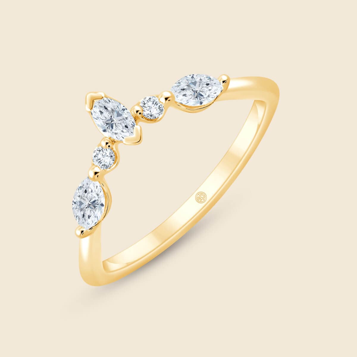 Ausgefallener Ring mit Marquise Labor-Diamanten