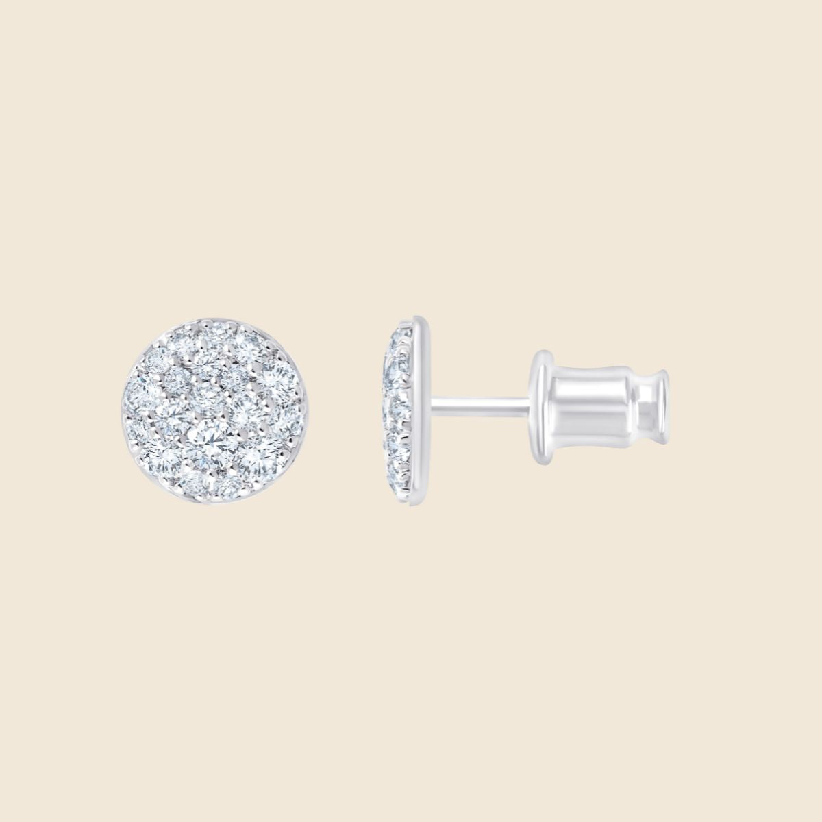 Silberohrringe mit Lab Diamanten im Rundschliff