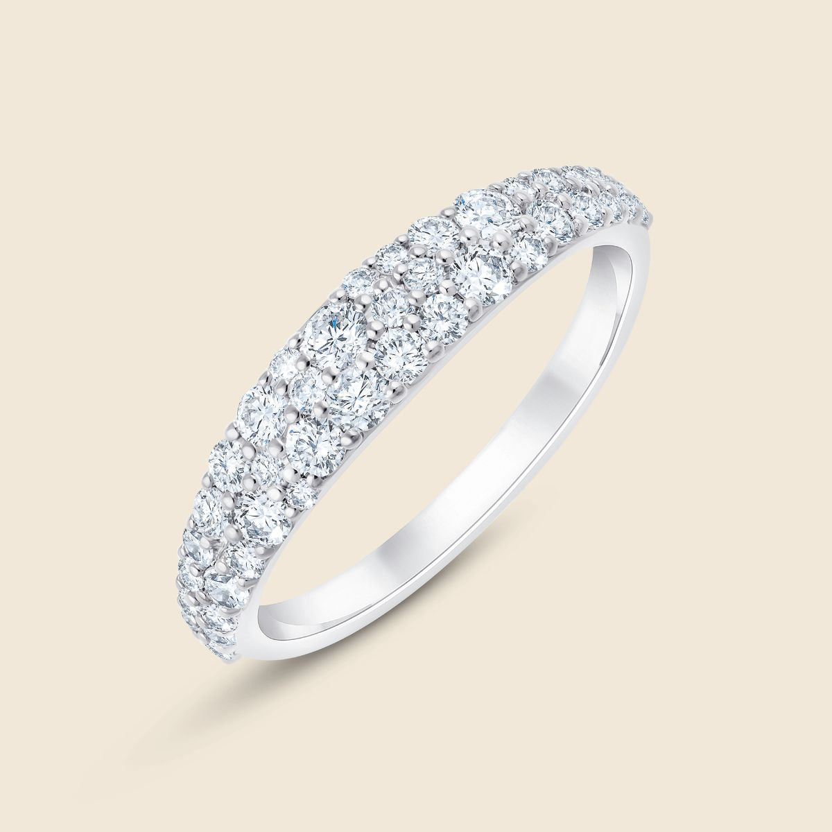 Silberring mit Lab Diamanten im Rundschliff