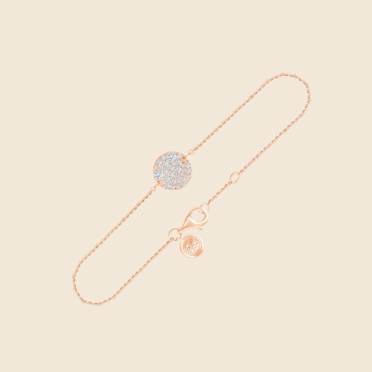 Silberarmband in Rosé mit Lab Diamanten im Rundschliff