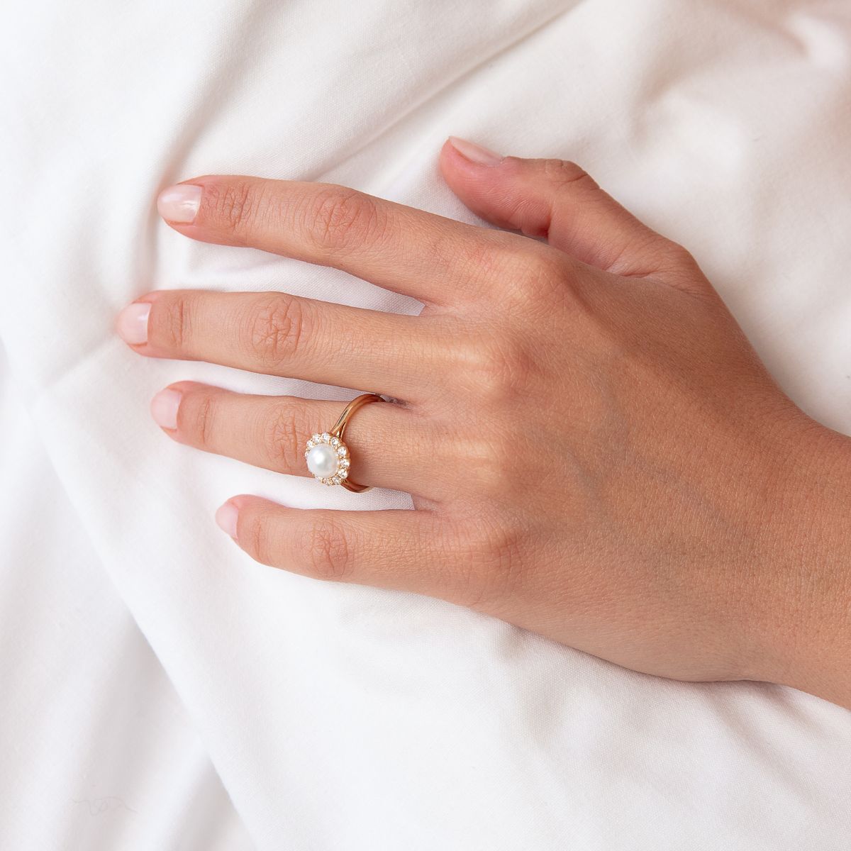 Pearl Halo Ring