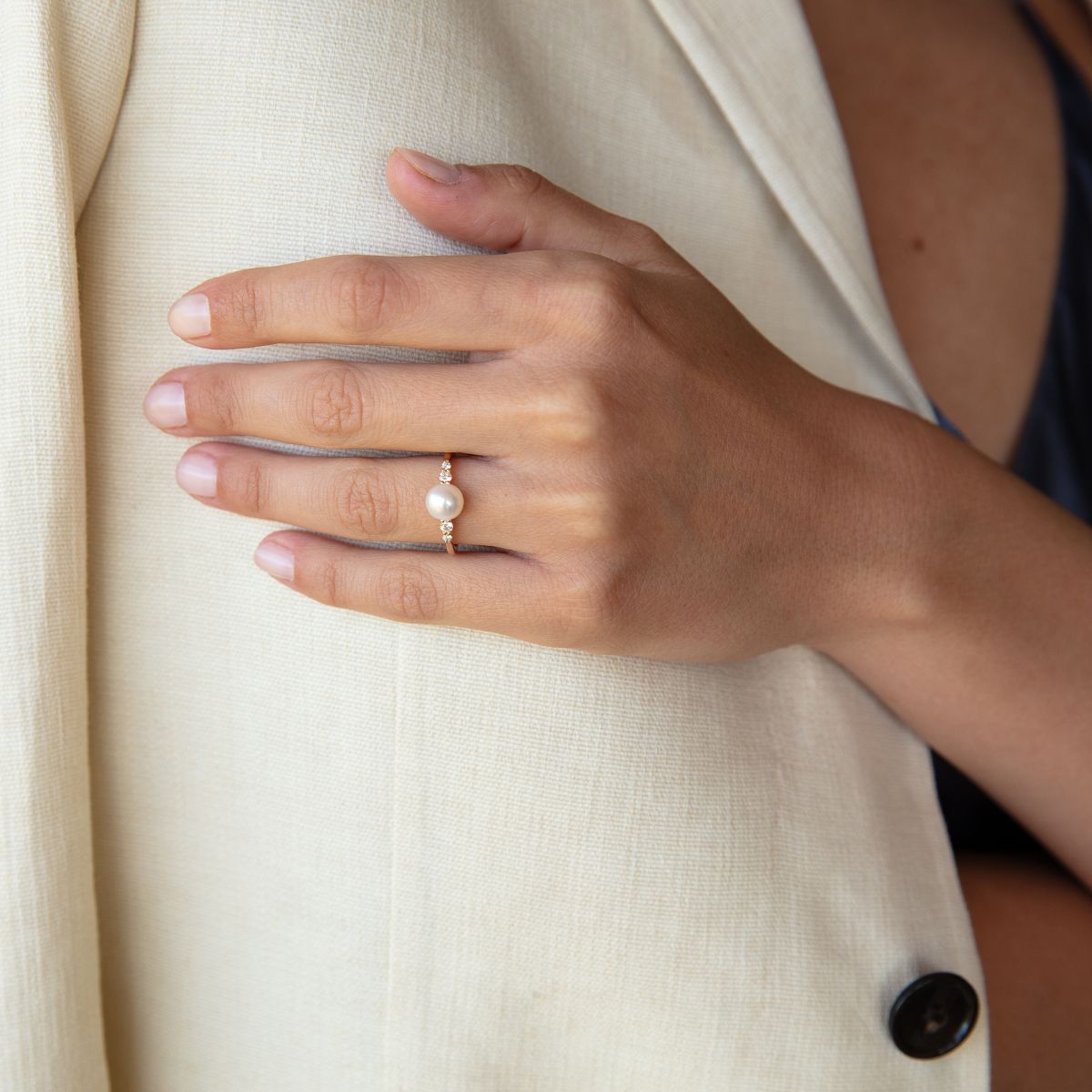 Pearl Leave Ring