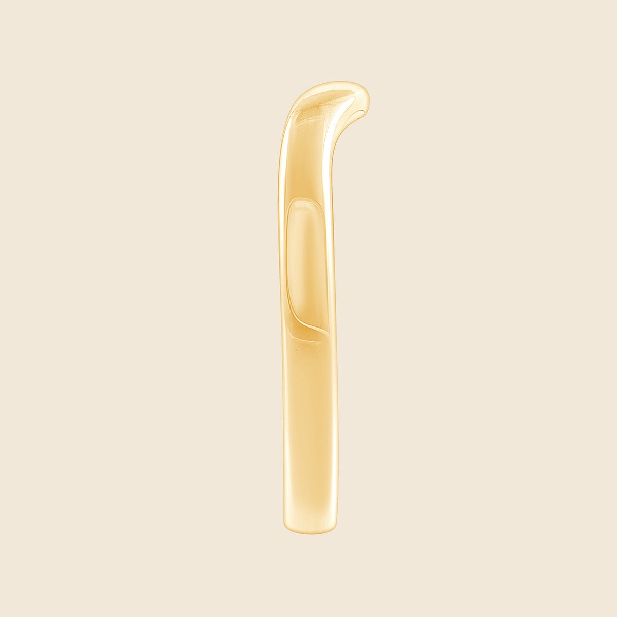 Gelbgold-Siegelring mit wellenförmiger Ringschiene, seitlich