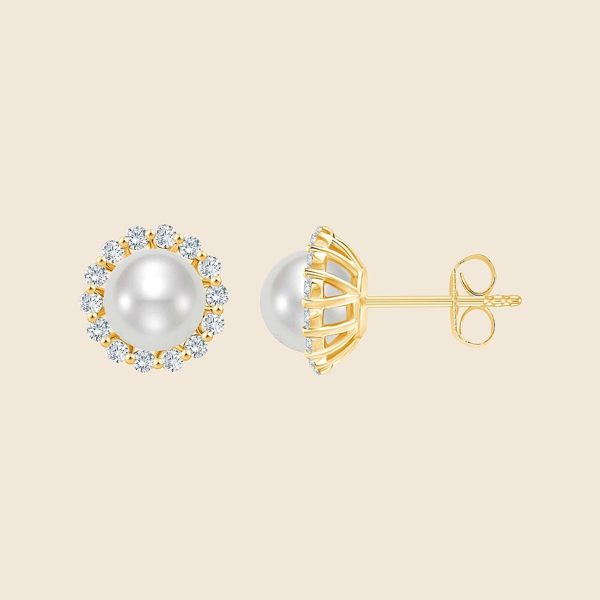 Pearl Halo Studs