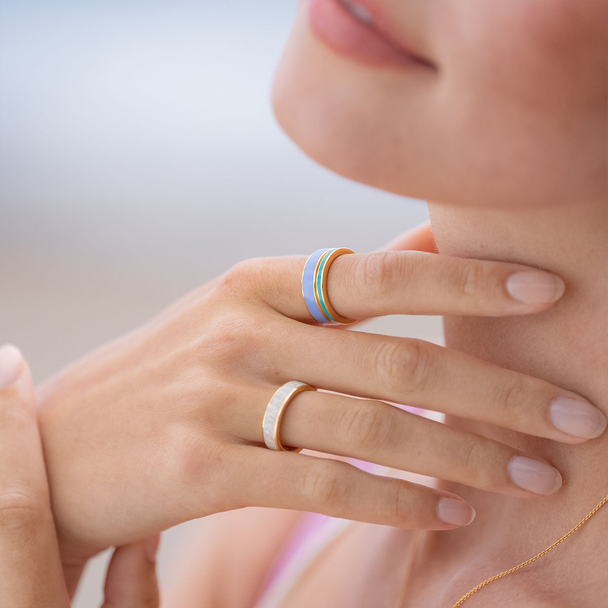 Personalisierter Keramikring in 925 Silber