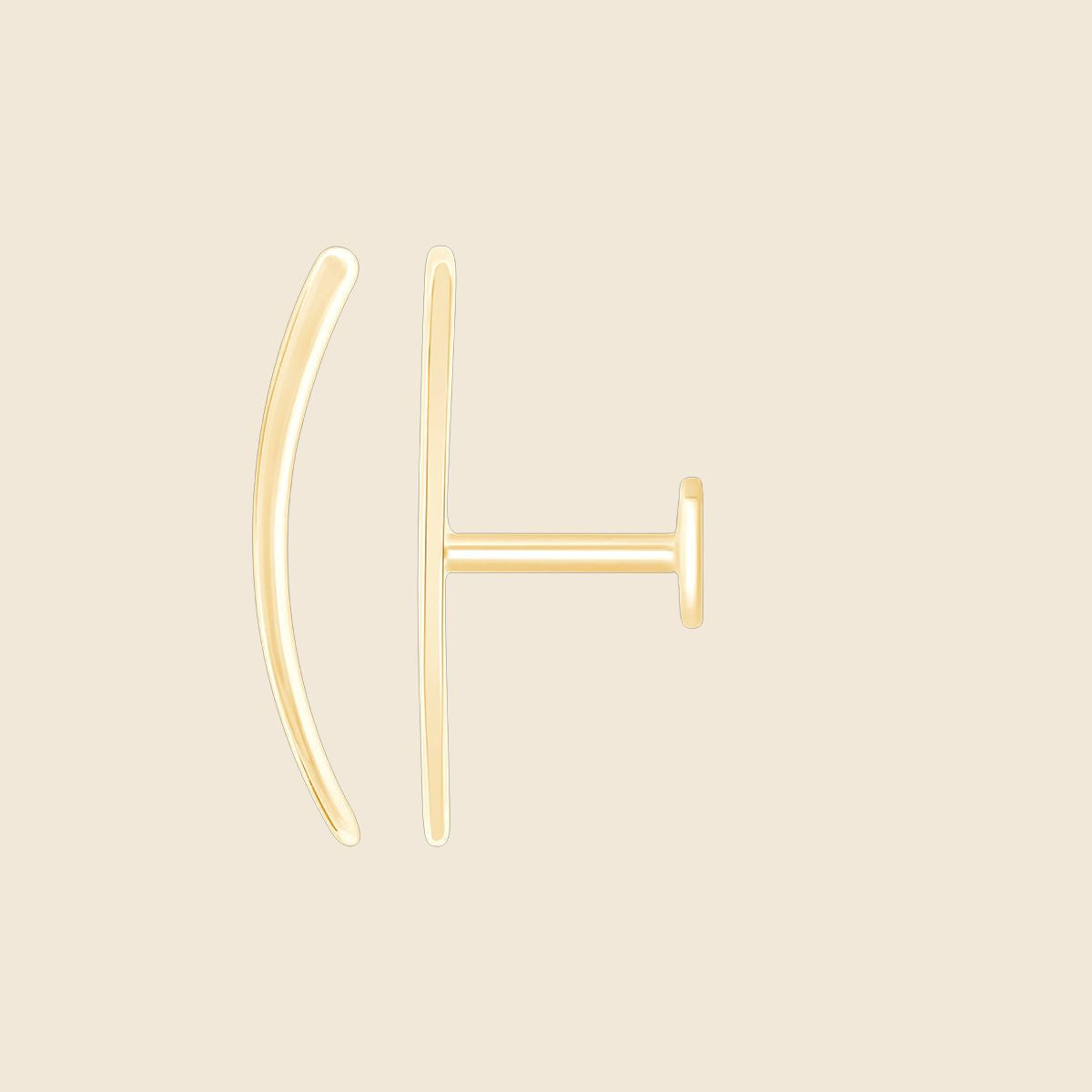 langes geschwungenes 14k Gold Piercing