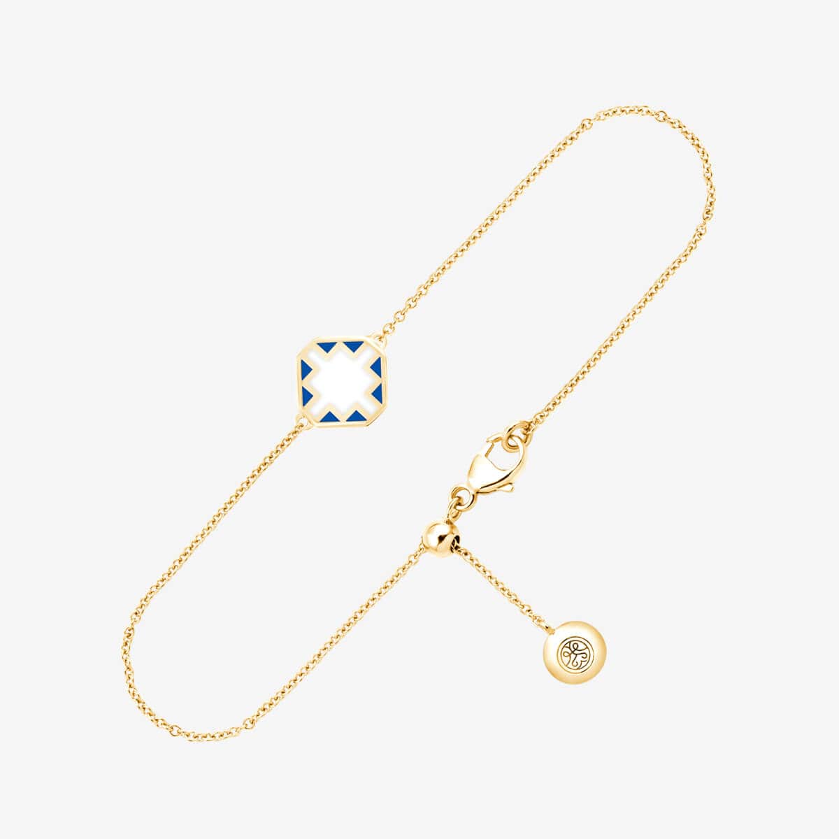 Vergoldetes Armband mit Größenverstelllung und Farbdetails