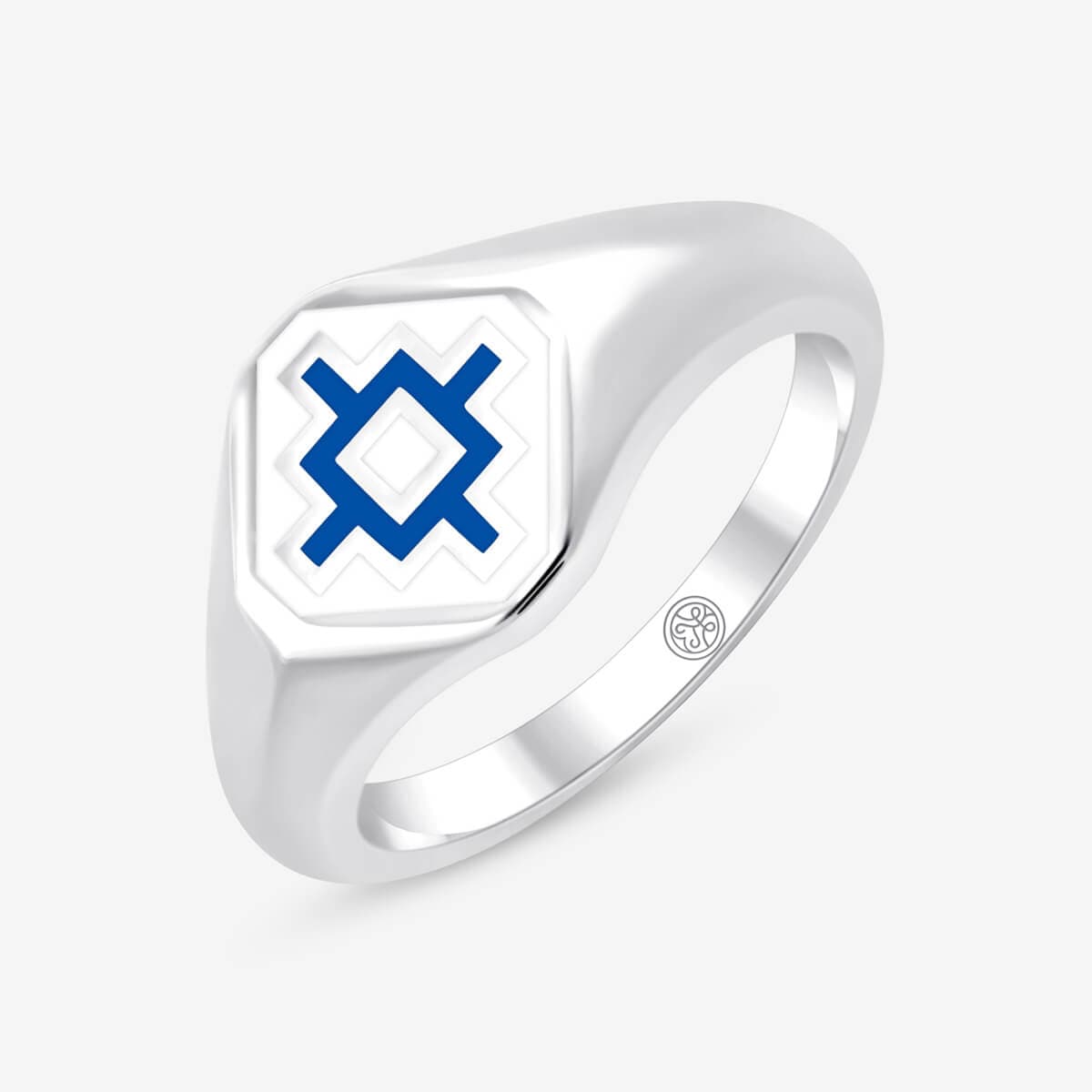 Sterlingsilber Siegelring mit Keramikfarben für den Alltag