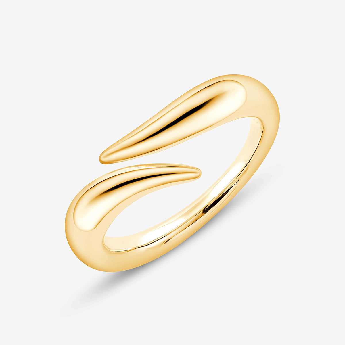 Zierlicher Crossover Ring 18k vergoldet