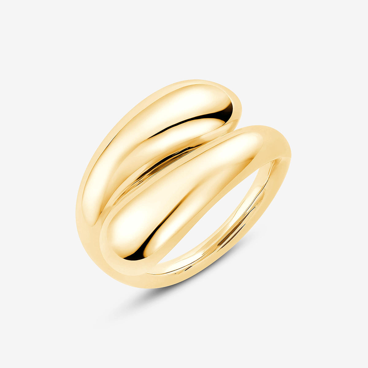Dicker Crossover Ring 18k vergoldet