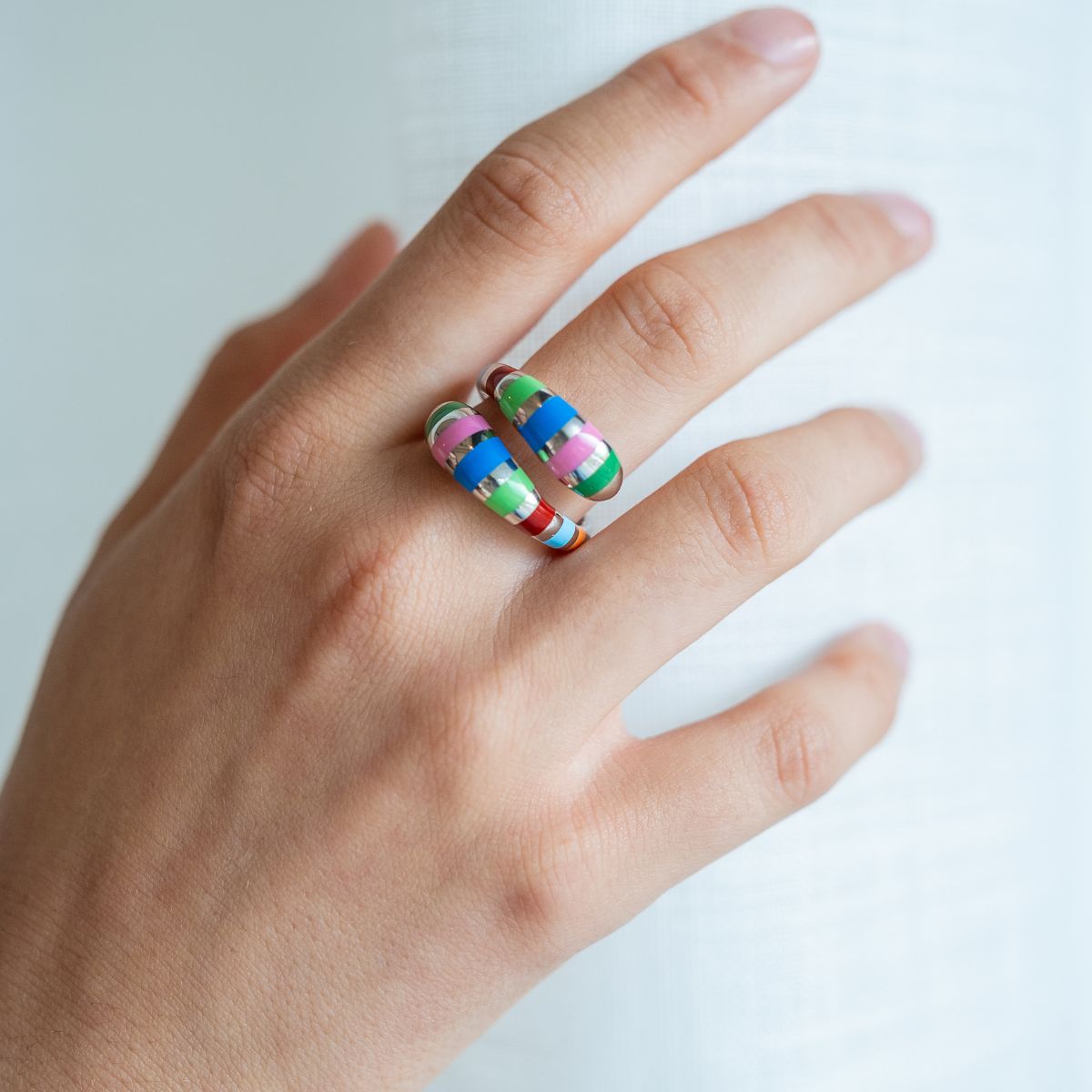 Candy Cane Crossover Ring