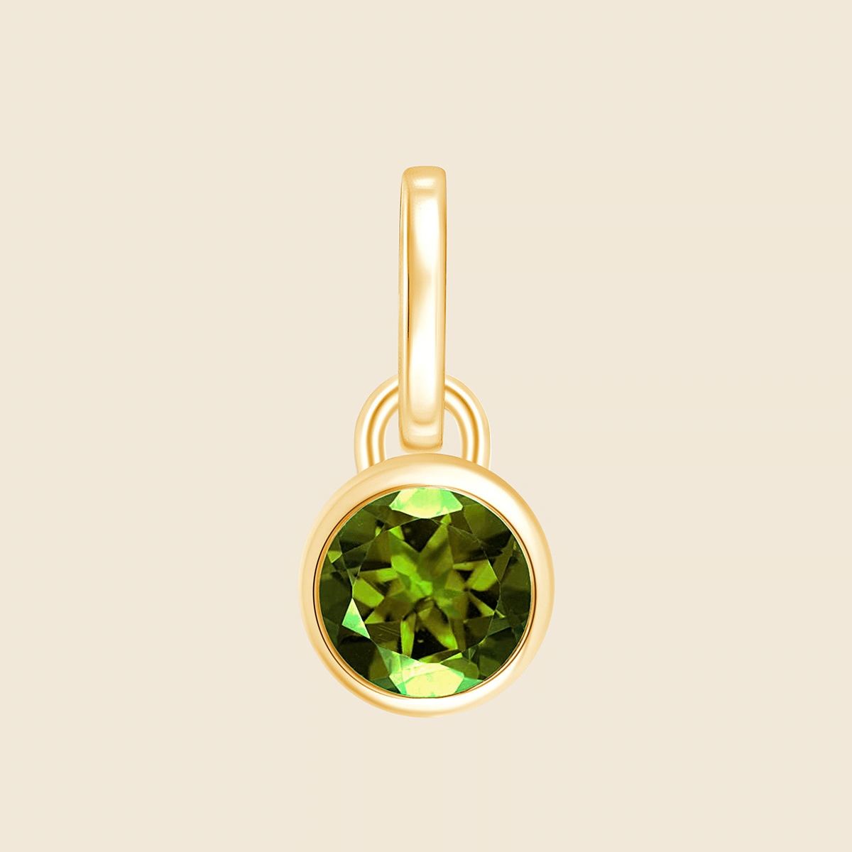 Geburtsstein Anhänger August mit Peridot in 14k Gelbgold