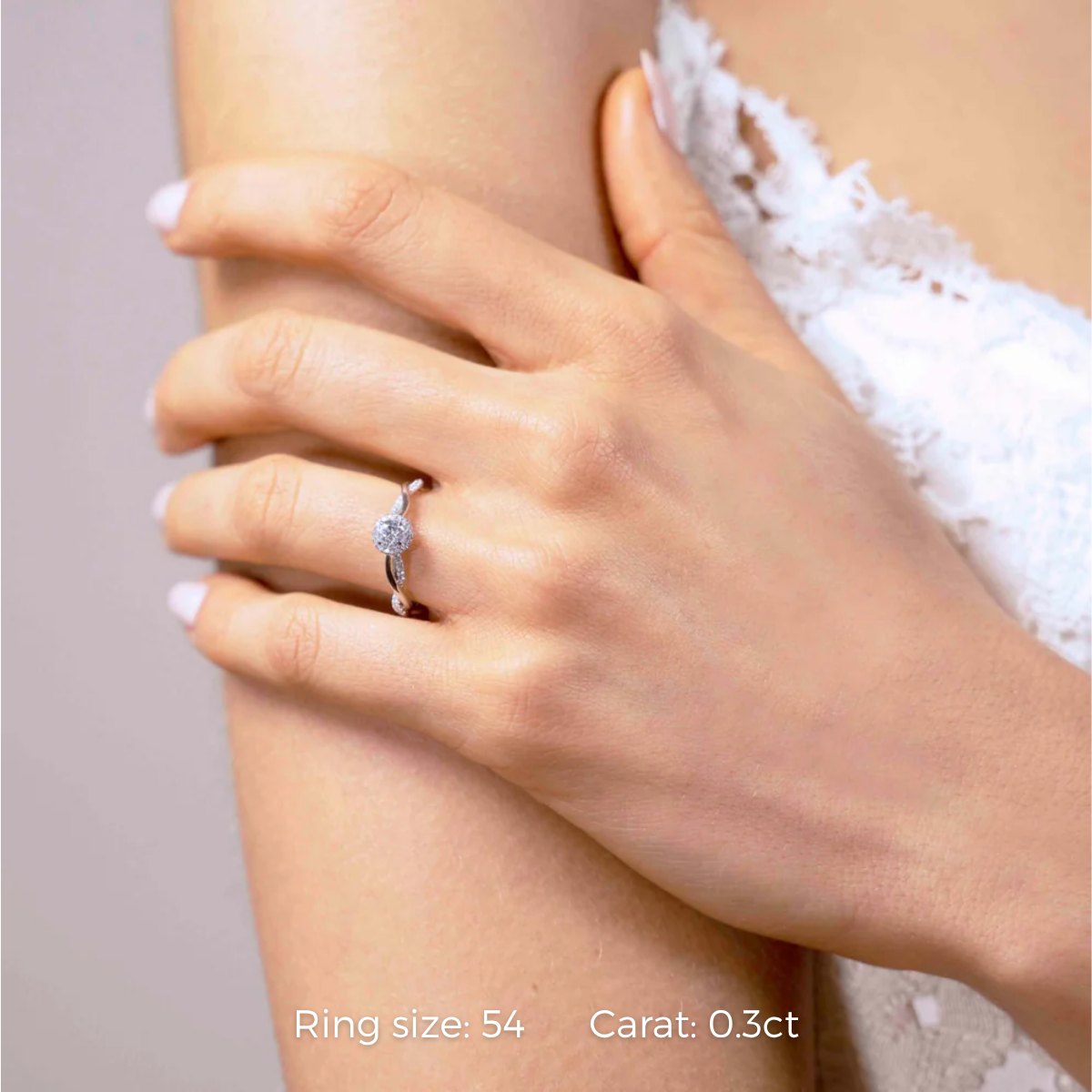 Micro Cathedral Halo Intertwined Round Ring