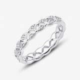 Nanobeschichteter Sterlingsilber Ring mit minimalistischen Diamanten