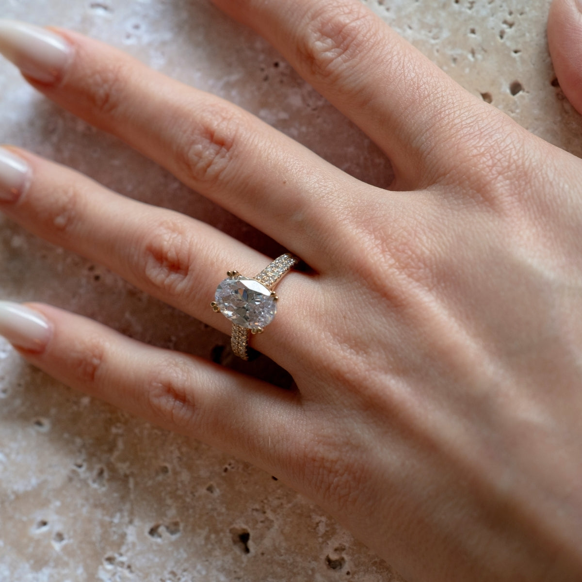 2ct Oval Double Halo Micro Ring