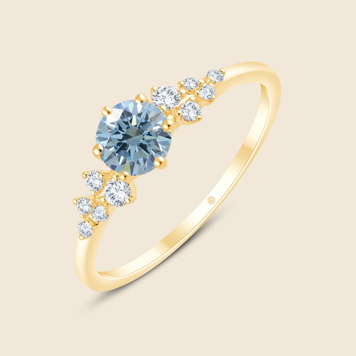 Blue Stardust Round Ring