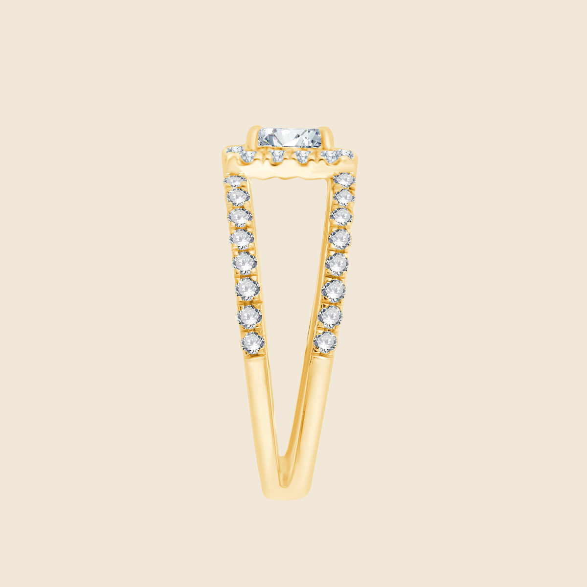 Emerald Micro Halo Custom Ring