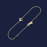 Initialen Armband M in Gelbgold