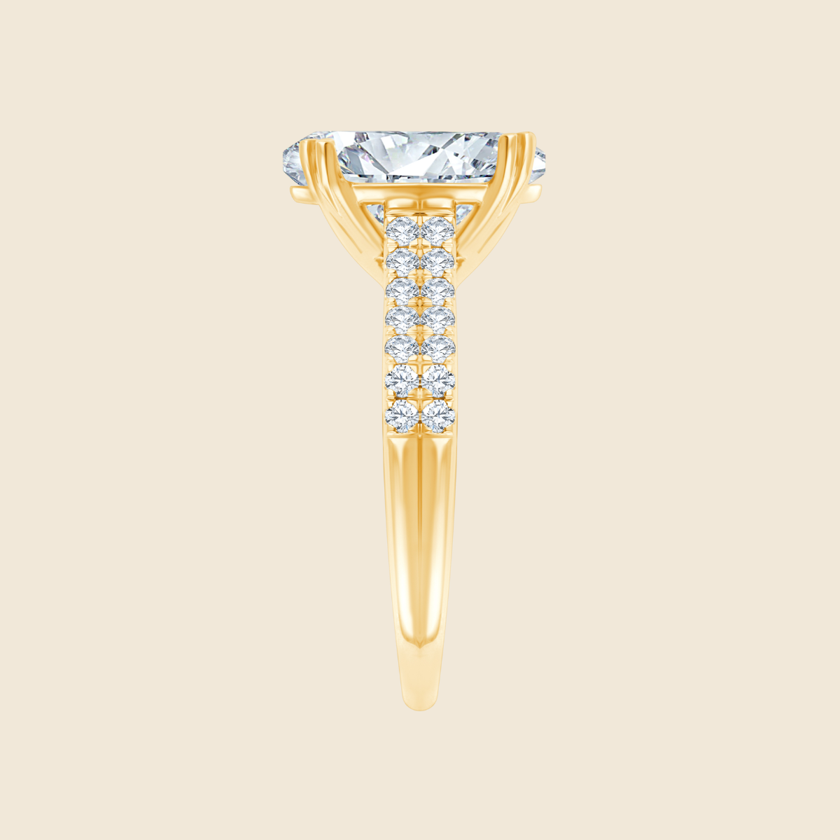 2ct Oval Double Halo Micro Ring