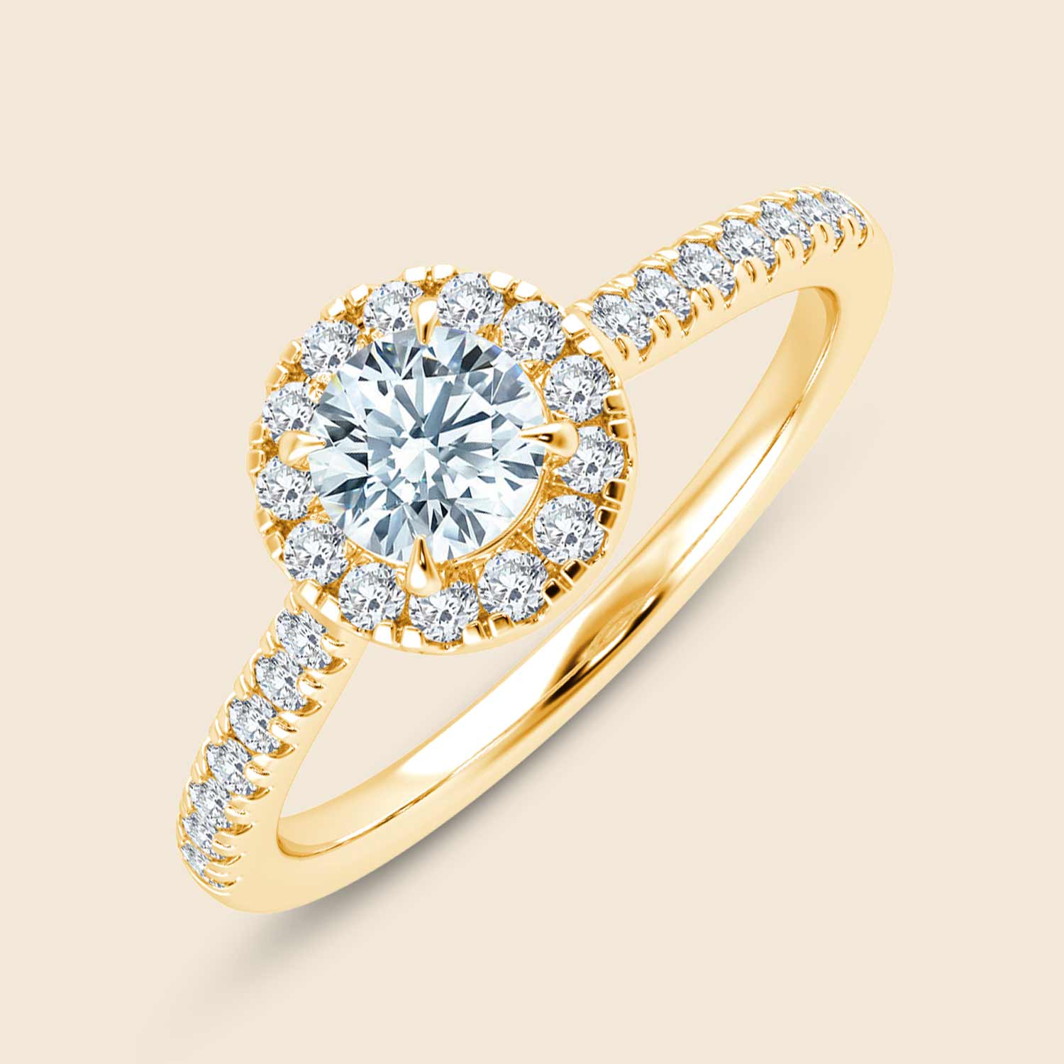 Hyacinth Round Micro Halo Ring