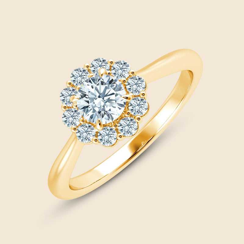 Racene Pinched Halo Ring