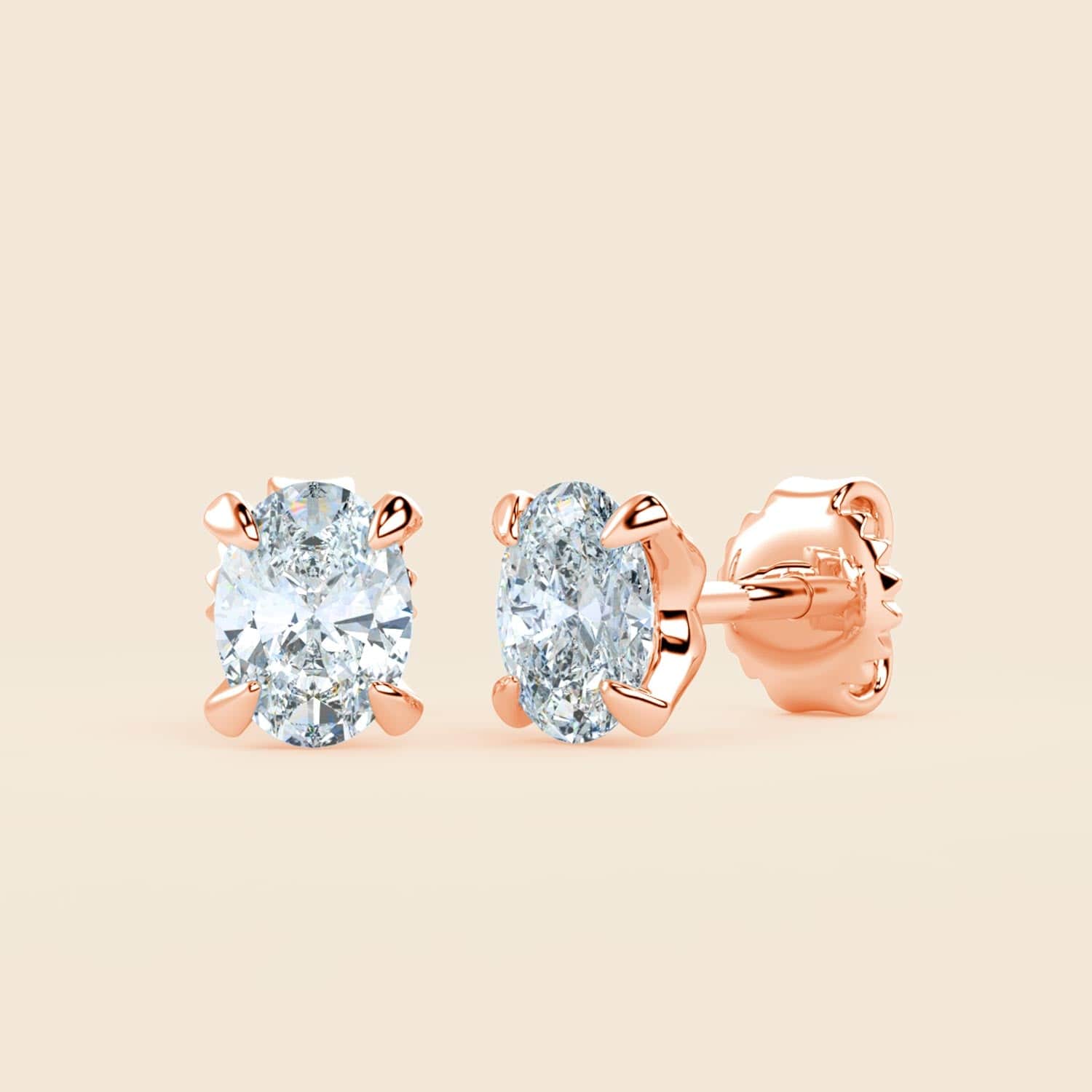 Lily Oval Studs Rose