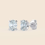 Lily Oval Studs White