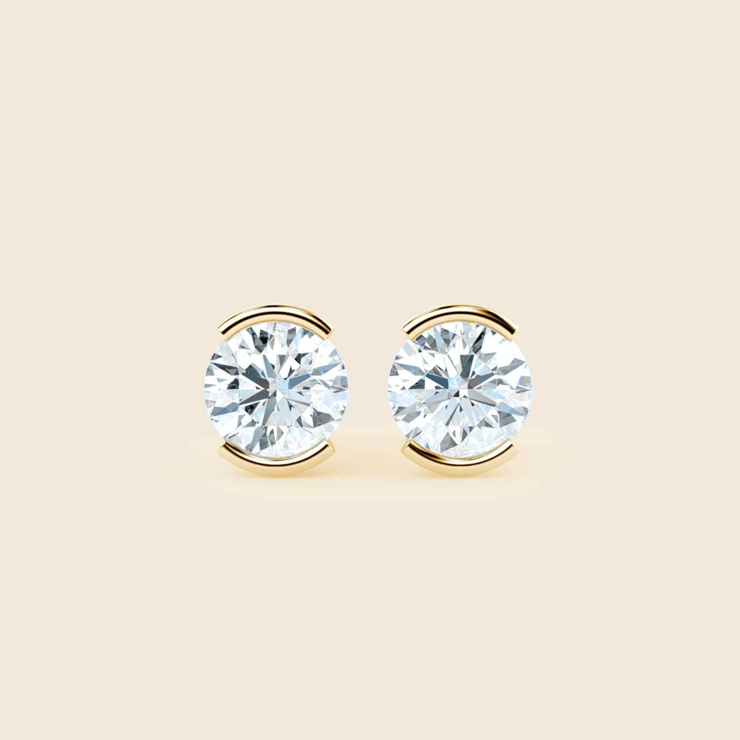 Iris Half Bezel Studs Yellow