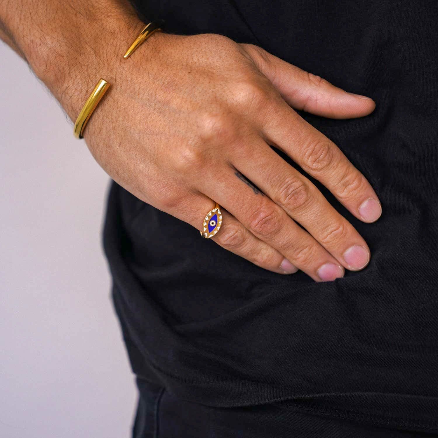 Ceramic Nazar Signet Ring