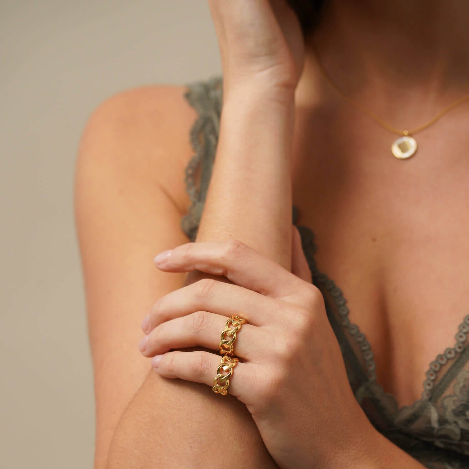 128 - Cuban Chain Ring - Yellow