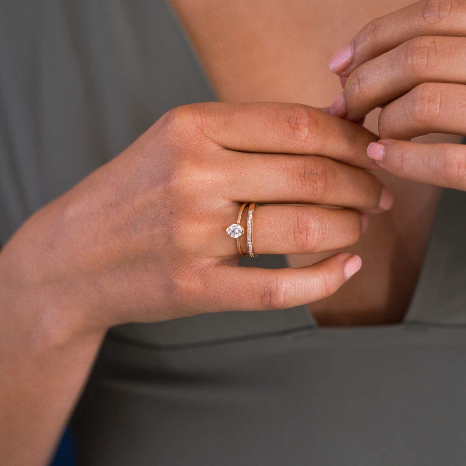 Essentials Milligrain Diamond Band