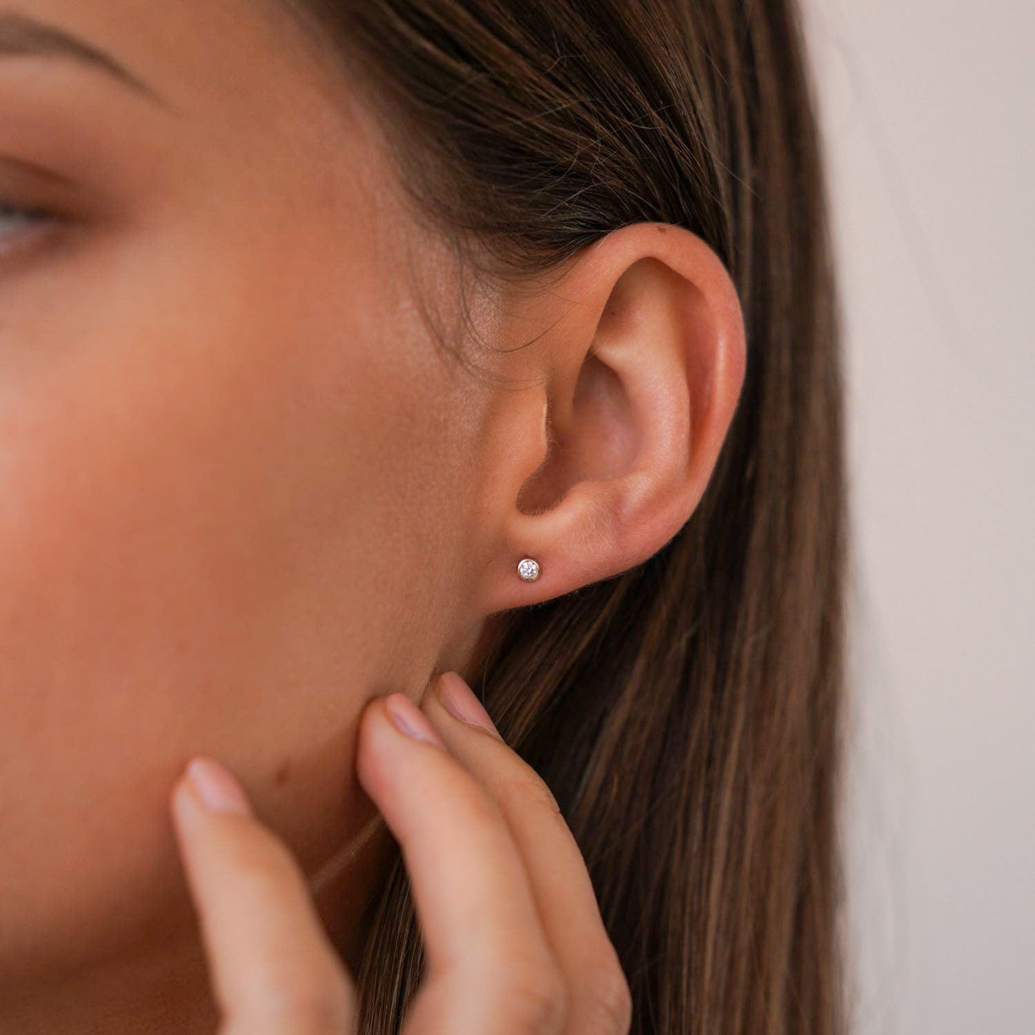 Essentials Bezel Diamond Studs