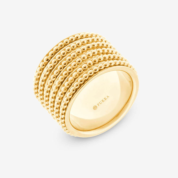 Indisch-inspirierter Bead Ring in Gold