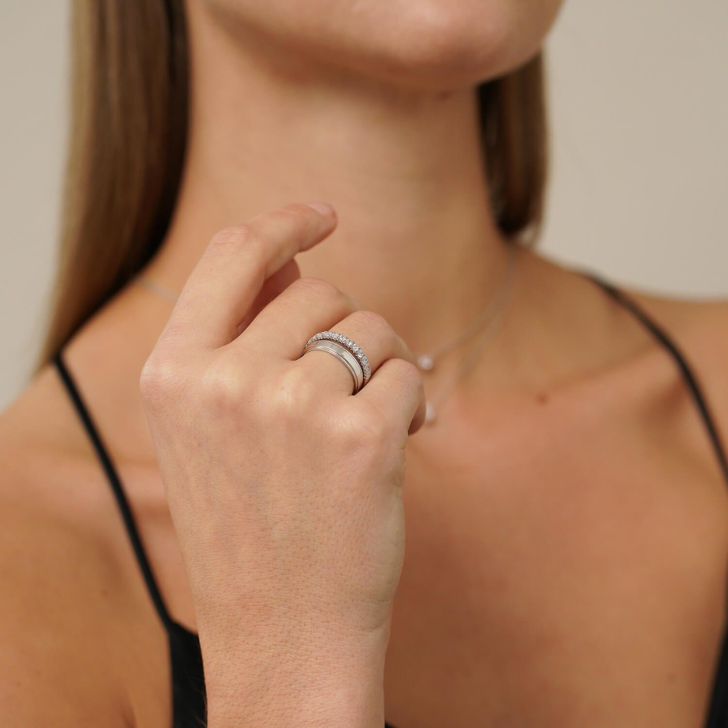 Medium French Diamond Band