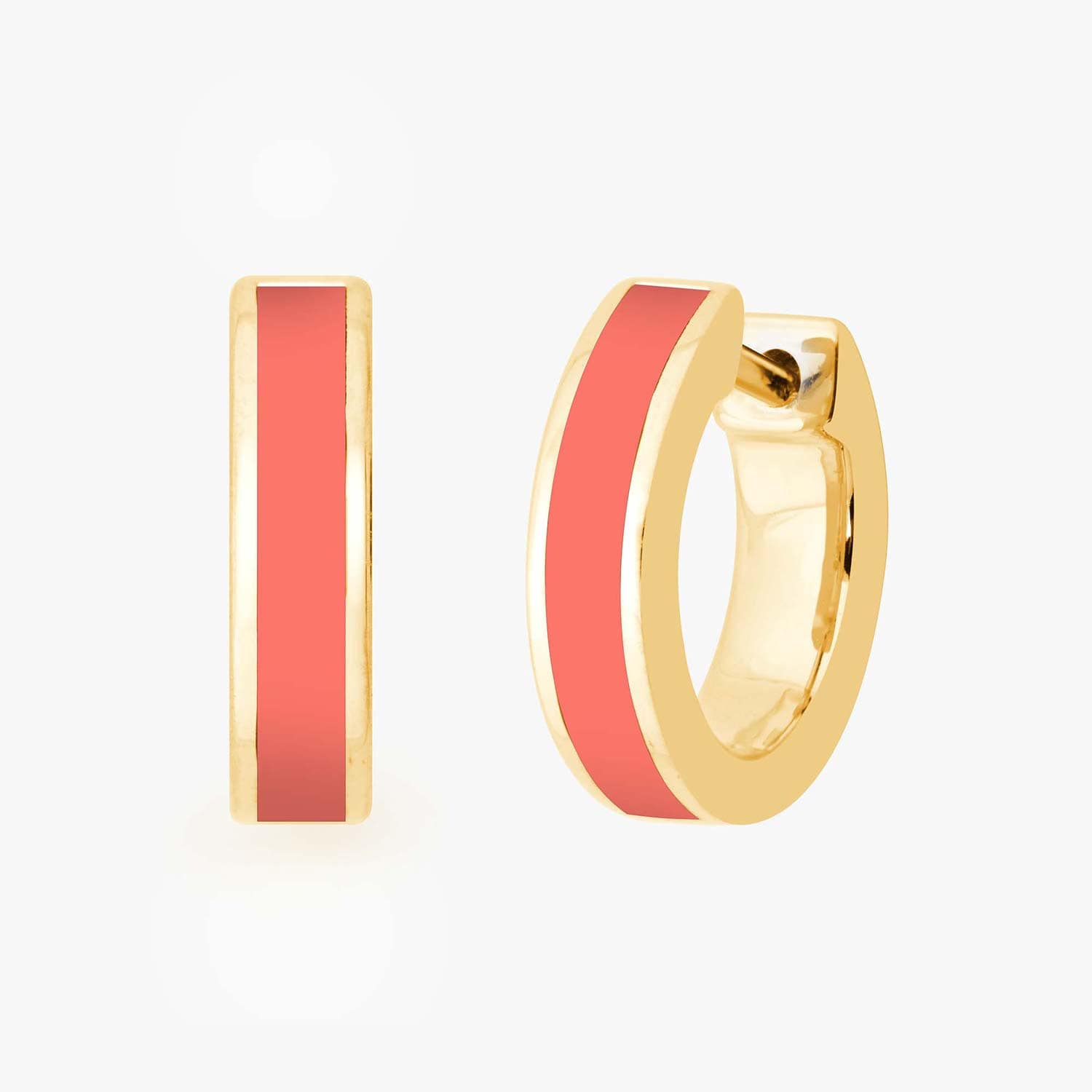 218 bauhaus custom ceramic hoops yellow-Silk-Coral