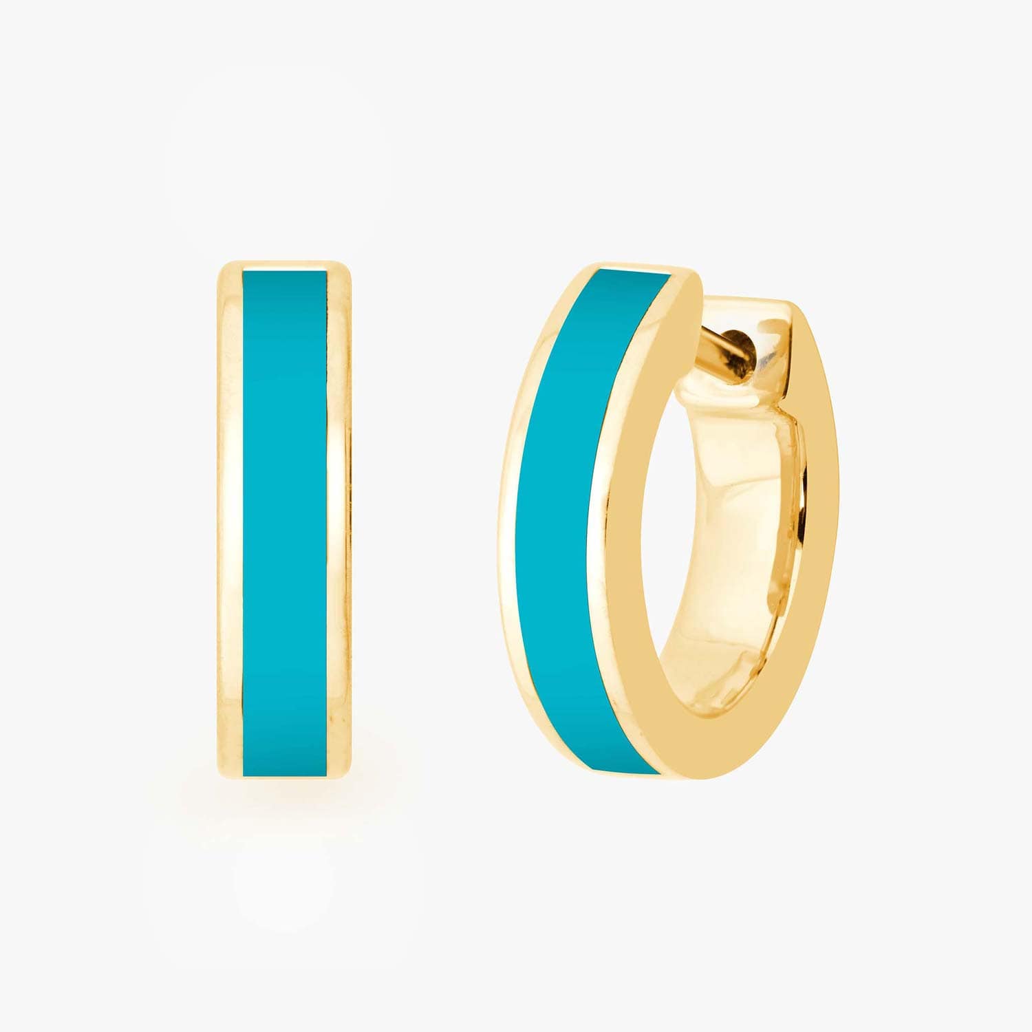 218 bauhaus custom ceramic hoops yellow-turquoise
