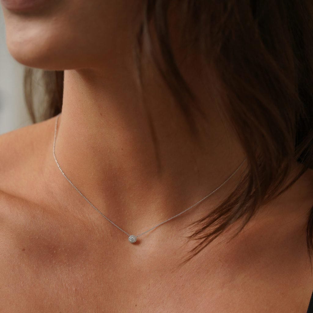 220 - Medium Halo Round Necklace