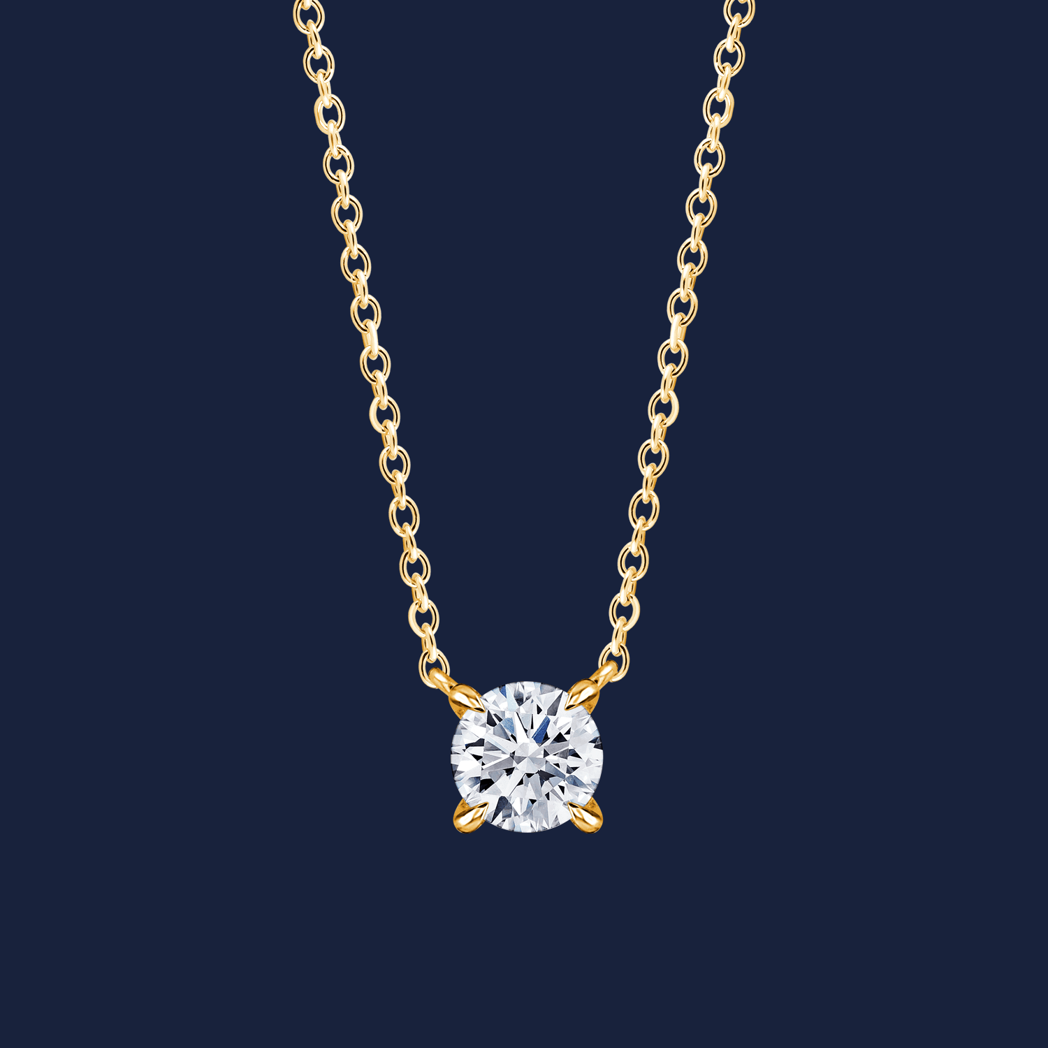 222 Essentials Medium Round Halo Necklace yellow