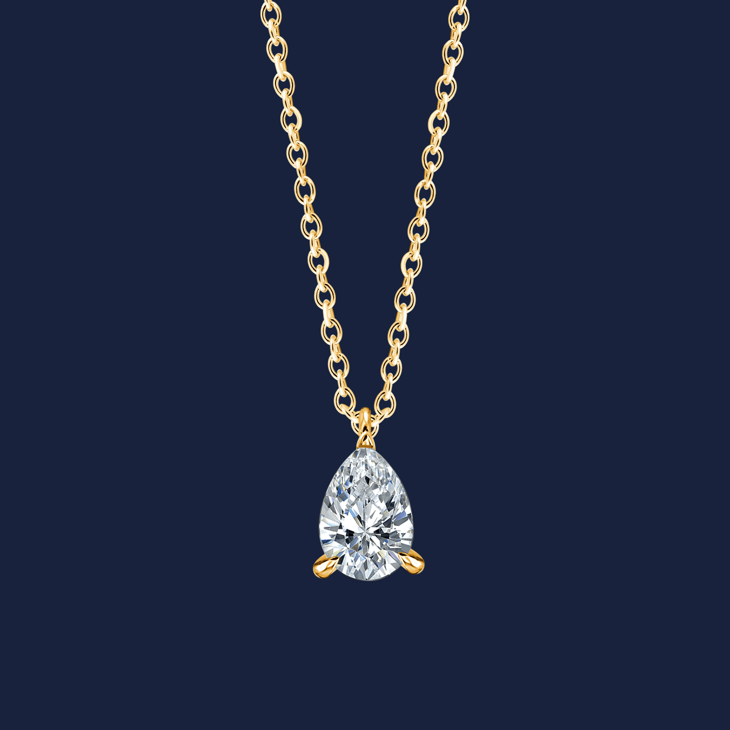 227 Pear Diamond Necklace yellow