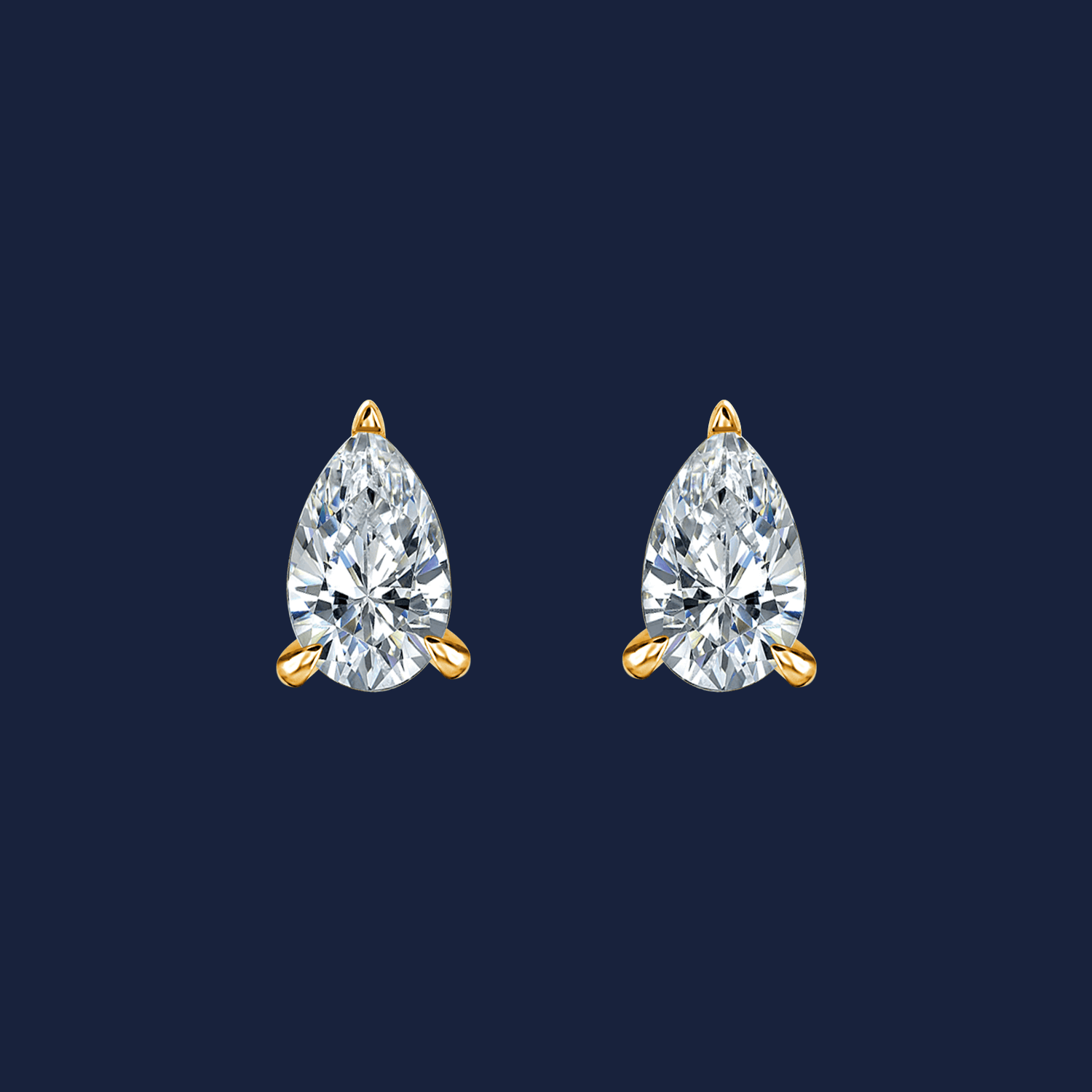 228-Pear-Diamond-Studs yellow