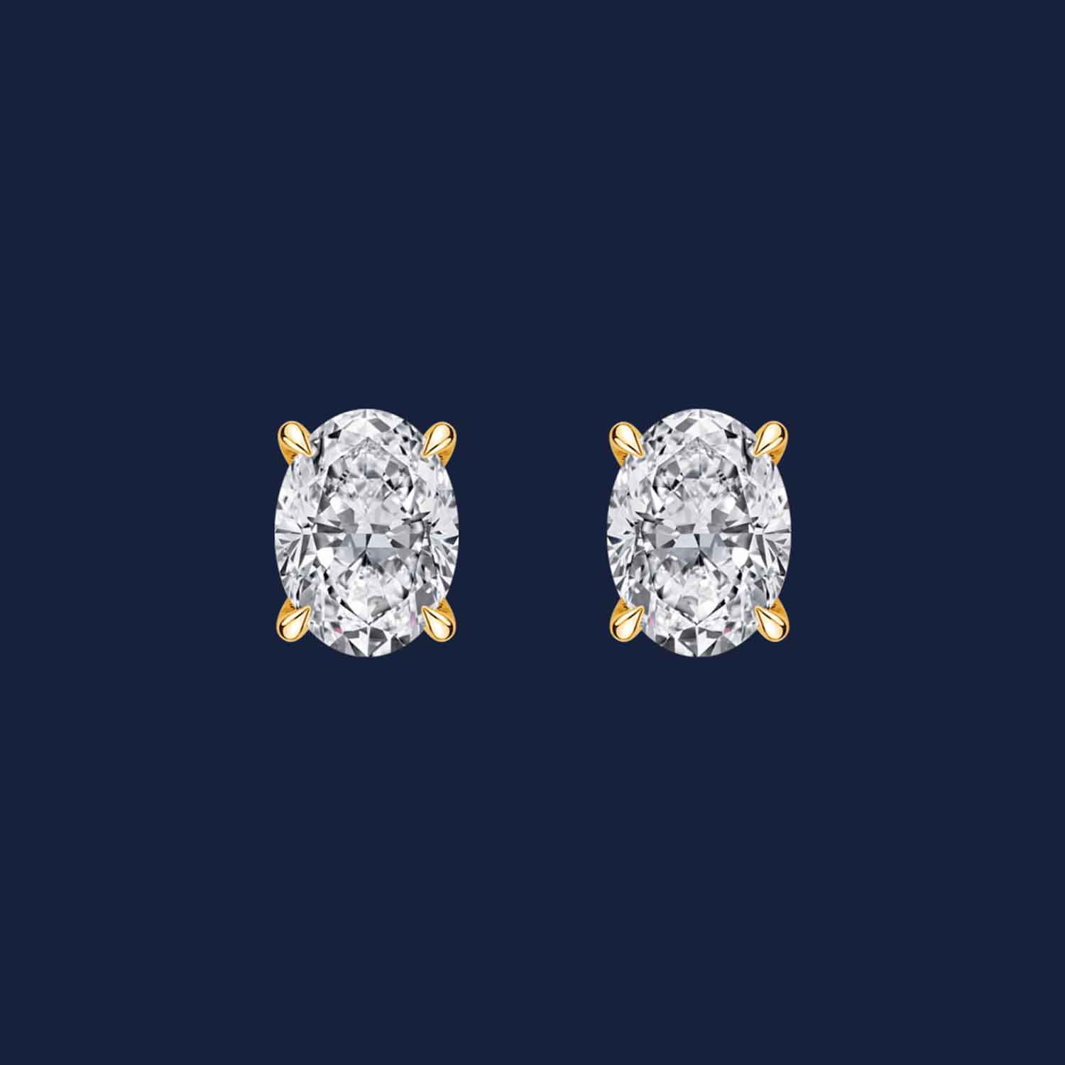 231 Medium Oval Studs Essentials Yellow