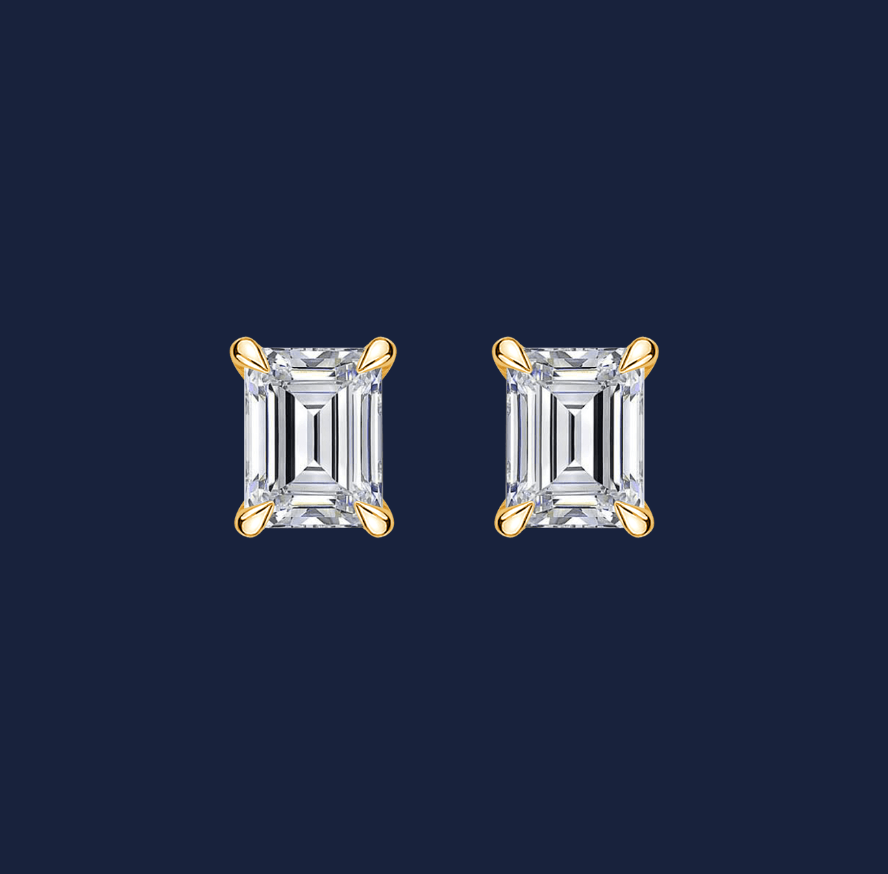 233 essentials Grand Emerald Studs Essentials Yellow