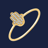 253 Hamsa stack ring yellow