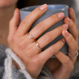 Princess Wire Stack Ring, Infinity Stack Ring, Round Bezel Wire Stack Ring, Essentials Micro Diamond Band